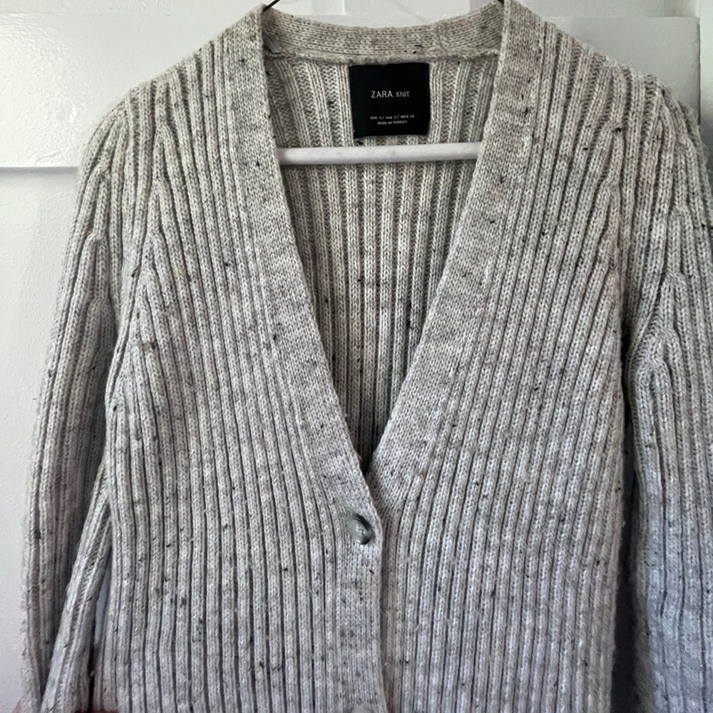 Zara Knit Long Cardigan Sweater